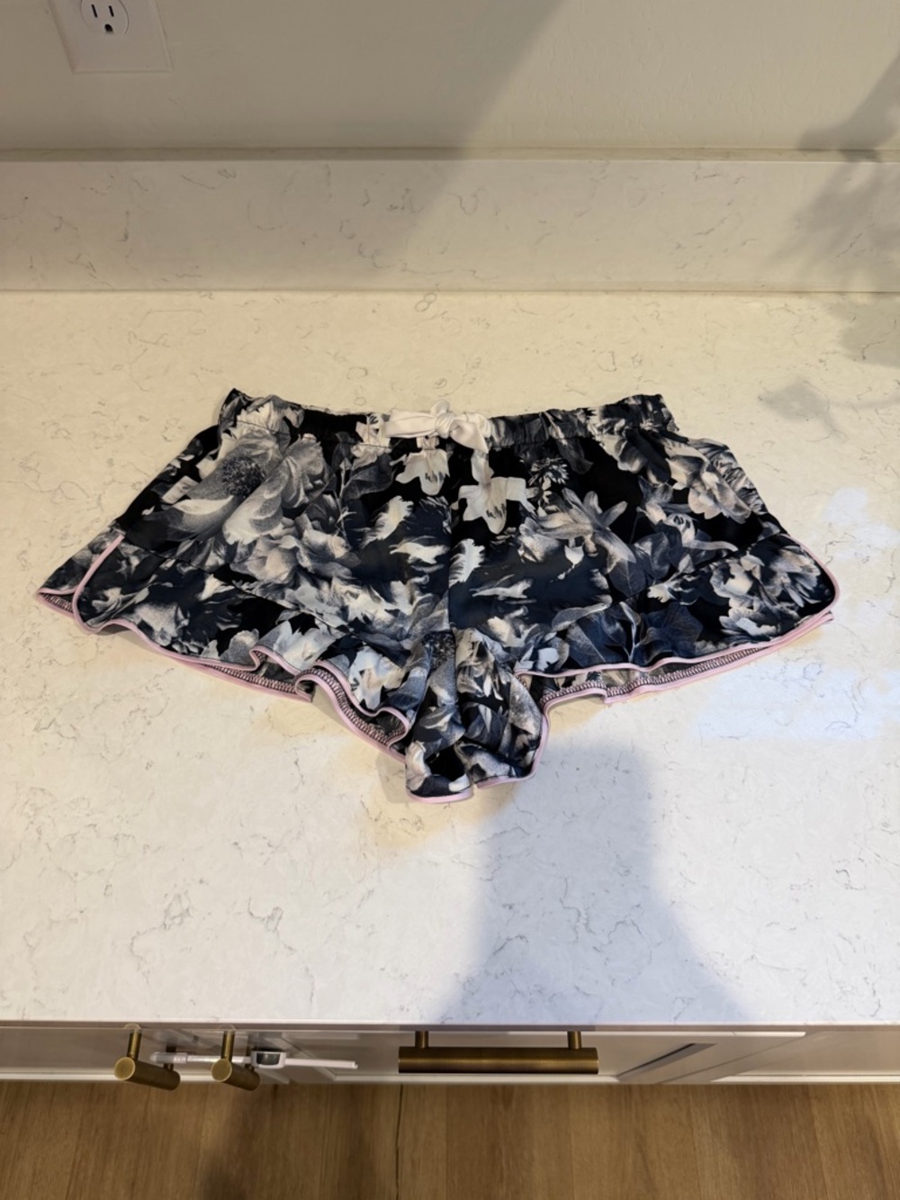 Victoria's Secret Black and White Floral Lounge Shorts